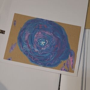 5 Colorful Abstract Art Painted CARDS